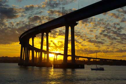 Coronado Bay Bridge at Sunset